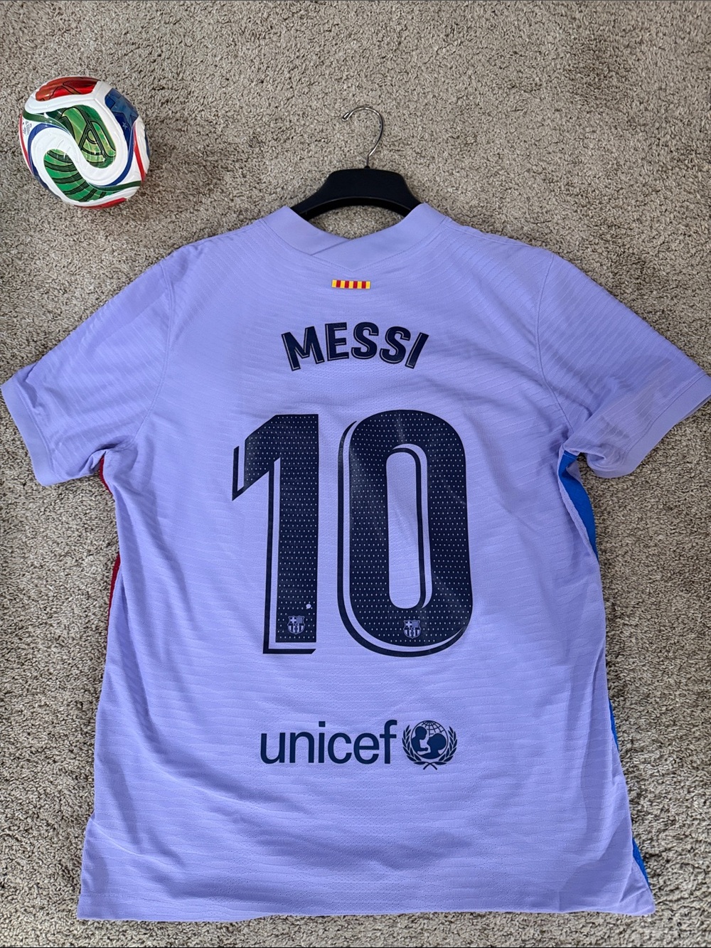 MESSI- 21/22 NIKE BARCELONA #10 AUTHENTIC MATCH AWAY SOCCER JERSEY CV7846 581